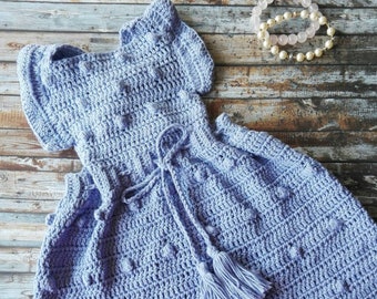 Crochet cotton baby dress Cotton newborn sundress