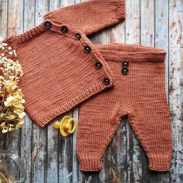 Wool baby pants Knitted baby pants Wool baby set, Wool baby cardigan