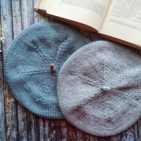 Béret tricoté à la main Chapeau doux en alpaga et laine Béret d’hiver chaud Chapeau femme