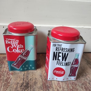 Set of tin cans Coca Cola Vintage