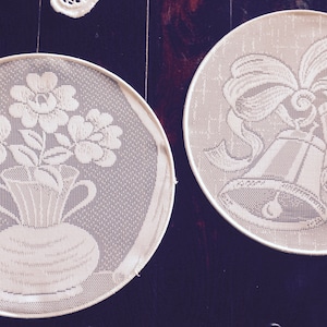 2 finestra immagini decorazione di pizzo vintage