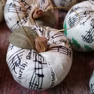 Christmas Balls Apples Vintage Notes
