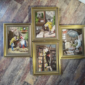 Set of 4 tapestry pictures by Spitzweg