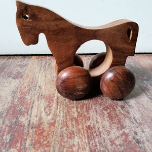 Pferd Holz Rollen Vintage