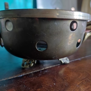 Old tea warmer brass bowl historical tea warmer