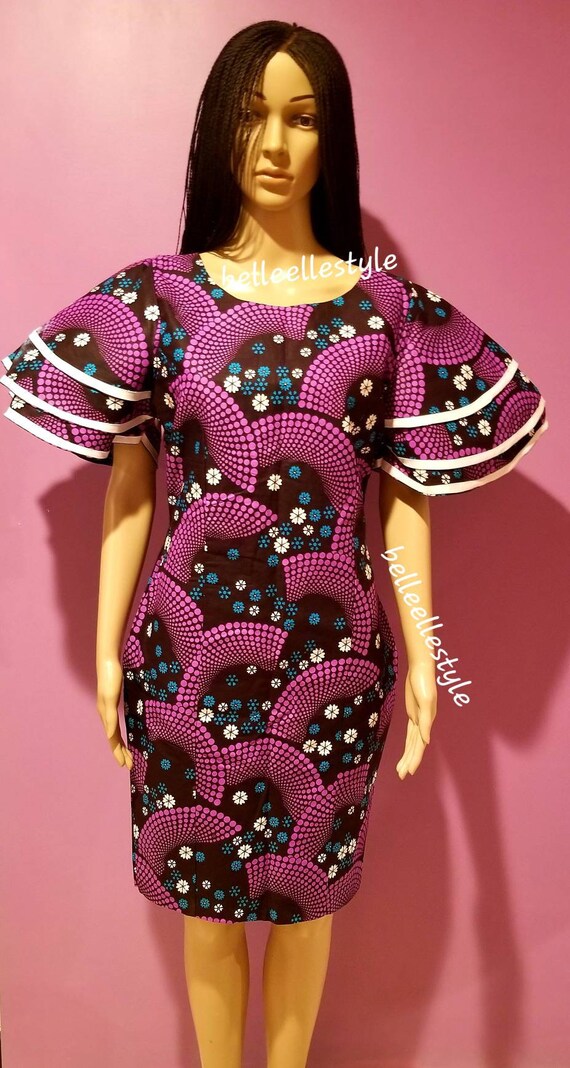 african print straight dress