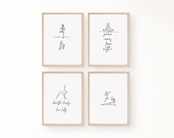 Minimalism Zen Yoga Inspirational Prints Bundle