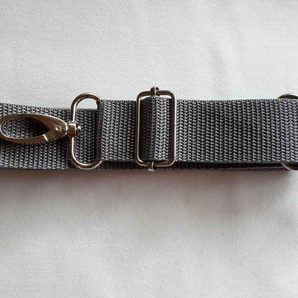 Carrying strap shoulder strap shoulder strap 30 mm carabiner silver stainless steel