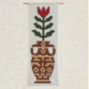 Flower Vase Crochet Wall Hanging Tapestry Pattern Graph | PDF Download