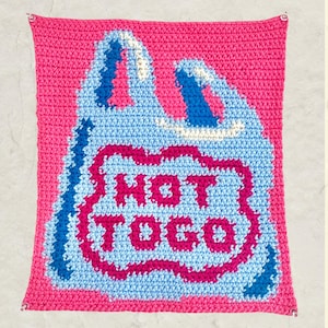Hot To Go Crochet Tapestry Pattern, Pop Music Quote (PDF Download)