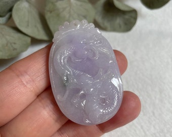 Jade Dragon Pendant, Jade Necklace, Grade A Jade, Burma Jade