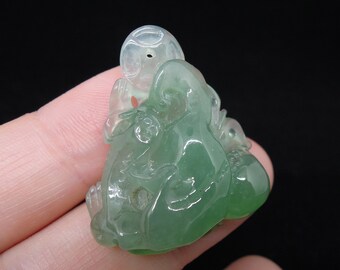 Jadeite Mythical Beast Pendant, Green Jadeite, Jade Jewelry, Type A Jade