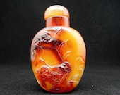 Agate Snuff Bottle Natural Gemstone Jewelry Antique