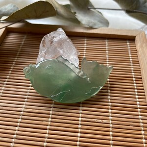 Icy Jade Fish Pendant, Natural Jade, Grade A Jade, Hand-Carved image 5