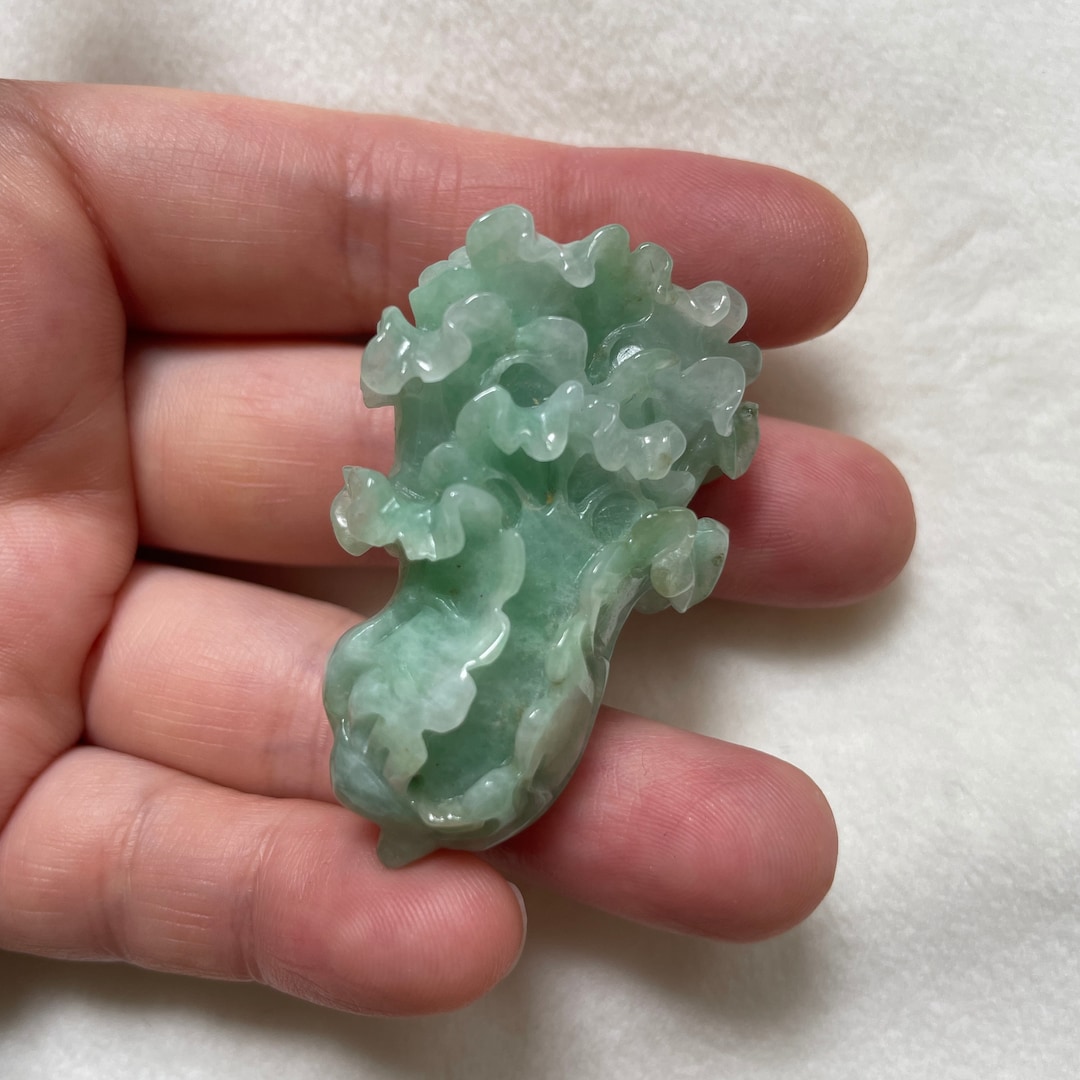 Jadeite Cabbage Pendant Carved Jade Necklace Type A Jadeite Etsy