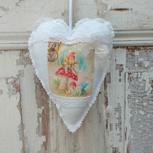 Linen heart, decorative heart