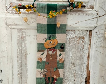rideau brodé, décoration de porte pour l'automne