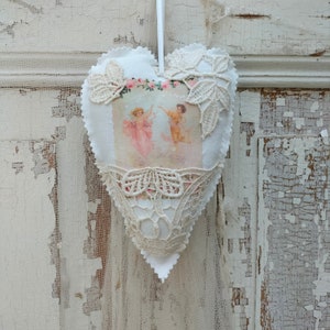 Linen heart, decorative heart