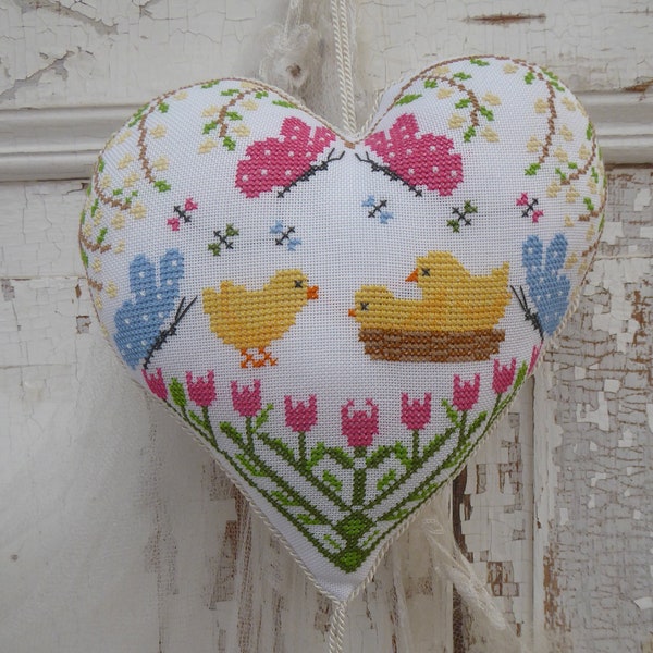 Decorative heart easter, embroidered