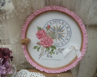 Embroidery picture "Wind Rose" in the embroidery frame