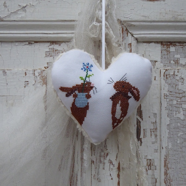 Decorative heart, embroidered