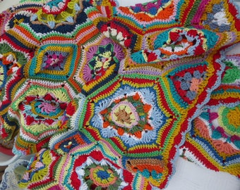Coperta della nonna Boho, coperta patchwork