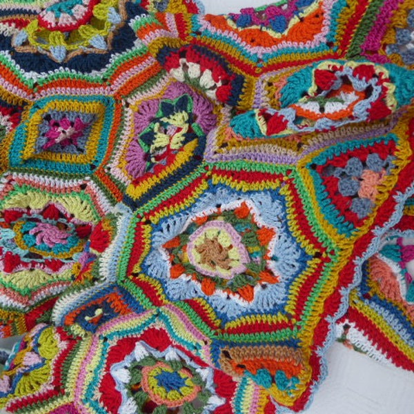 Boho Grannydecke, Patchworkdecke