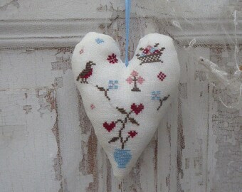 Decorative heart, embroidered