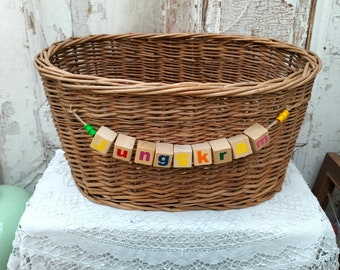 Panier à jouets, panier en osier "trucs de garçons"