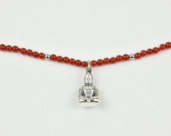 Buddha necklace a la crime detective in carnelian