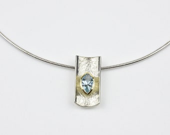 Choker blue topaz navette