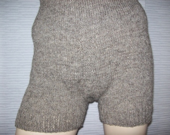 Schafwollunterwäsche , Gr. XL , Kurze Hose , Strickhose , gestrickte Hose , Radlerhose , Unterwäsche