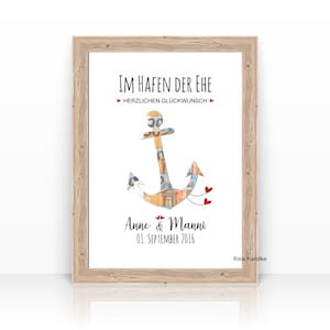 Geldgeschenk Karte | Hochzeitsgeschenk Anker | Geldgeschenk Karte Hochzeit | Hochzeit Geschenk |Geschenk Hafen der Ehe Karte