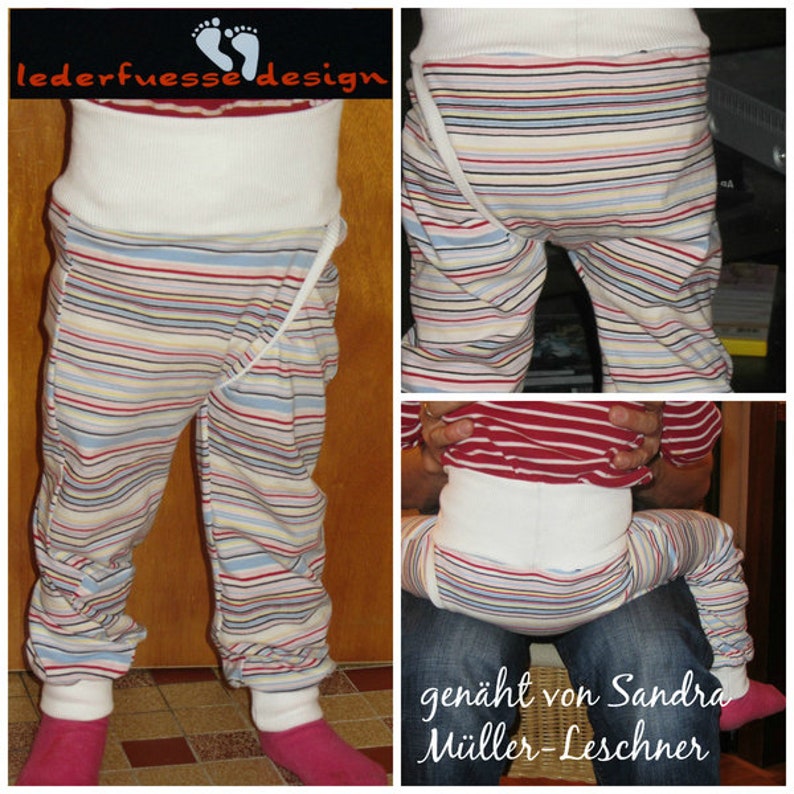 newborn to 4yrs/ split crotch trousers/ sewing pattern and tutorial/ pdf pattern/ windelfrei/ splitpants/ Schnittmuster Anleitung Gr.56-92 Bild 9