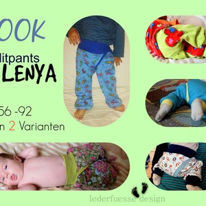 newborn to 4yrs/ split crotch trousers/ sewing pattern and tutorial/ pdf pattern/ windelfrei/ splitpants/ Schnittmuster Anleitung Gr.56-92 Bild 1