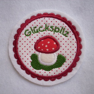 Applikation/Aufnäher  mit appl. Pilz /Glückspilz