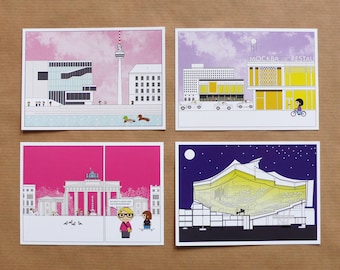 Cartes postales Berlin sertie de 8 cartes