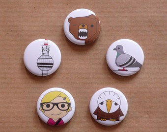 Set of 5 buttons-25 mm