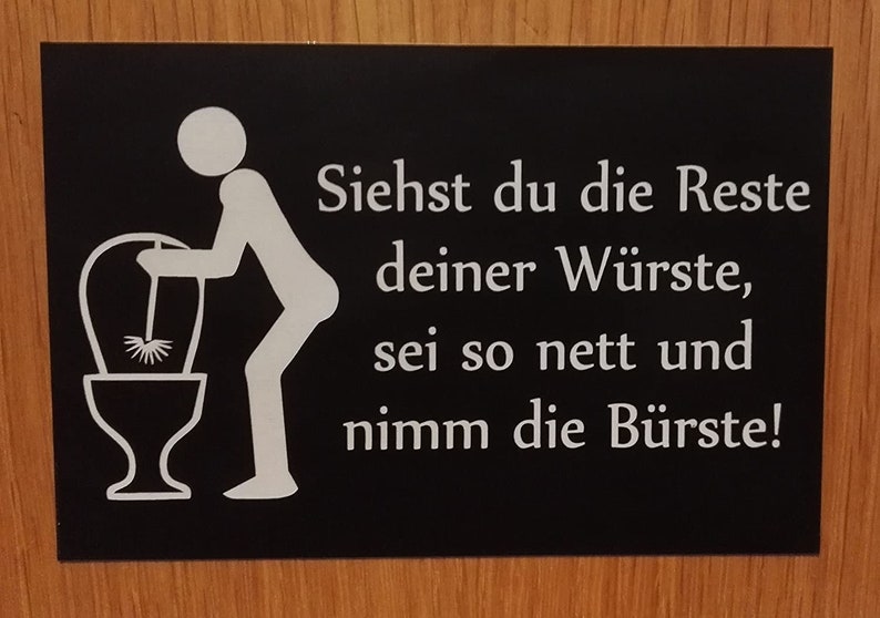 Toilettenschild Lustiges Schild WC Toilette Sauber Halten Klebeschild