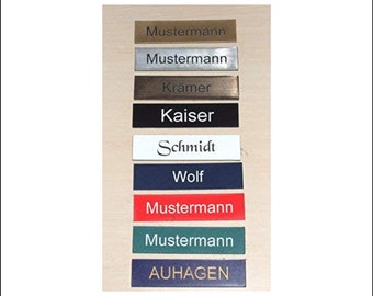 1 Stueck-Klingelschild selbstklebend MADE IN GERMANY -Tuerschild-Namensschild-Briefkastenschild-mit-Gravur