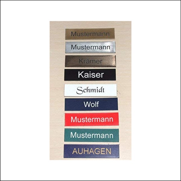 1 Stueck-Klingelschild selbstklebend MADE IN GERMANY -Tuerschild-Namensschild-Briefkastenschild-mit-Gravur
