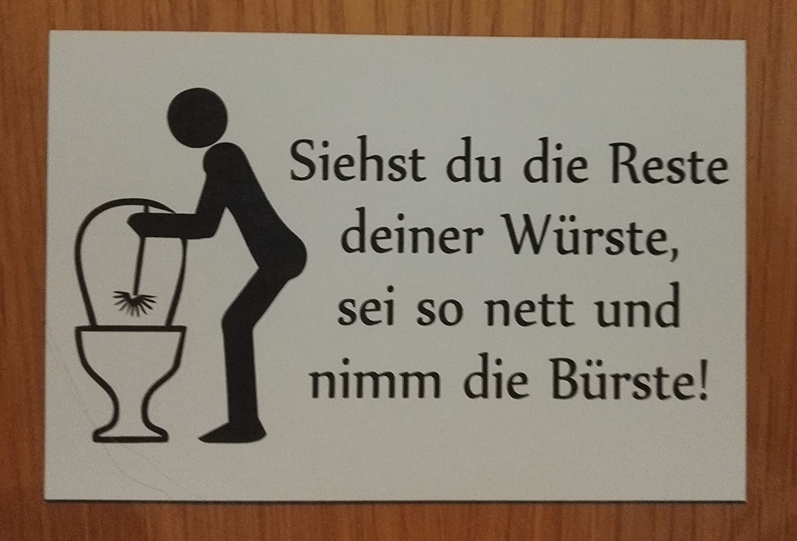 Toilettenschild Lustiges Schild WC Toilette Sauber Halten Klebeschild