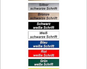 2-Stueck-Klingelschild selbstklebend, MADE IN GERMANY -Tuerschild-Namensschild-Briefkastenschild-mit-Gravur