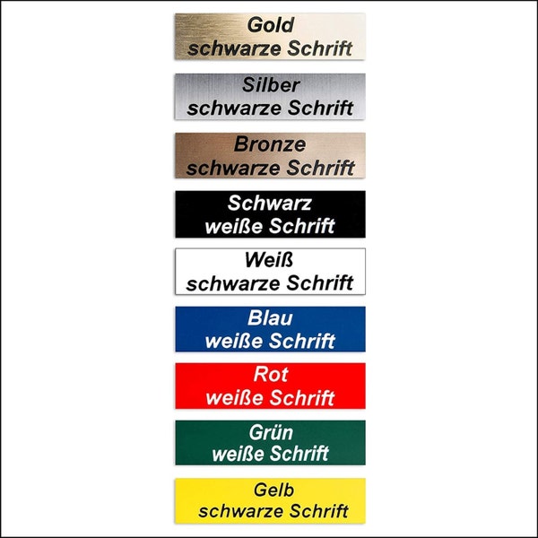 2-Stueck-Klingelschild selbstklebend, MADE IN GERMANY -Tuerschild-Namensschild-Briefkastenschild-mit-Gravur