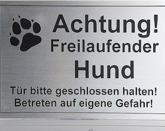 Waarschuwingsbord, aandacht voor loslopende hond, bord gesloten poort, hondenbord
