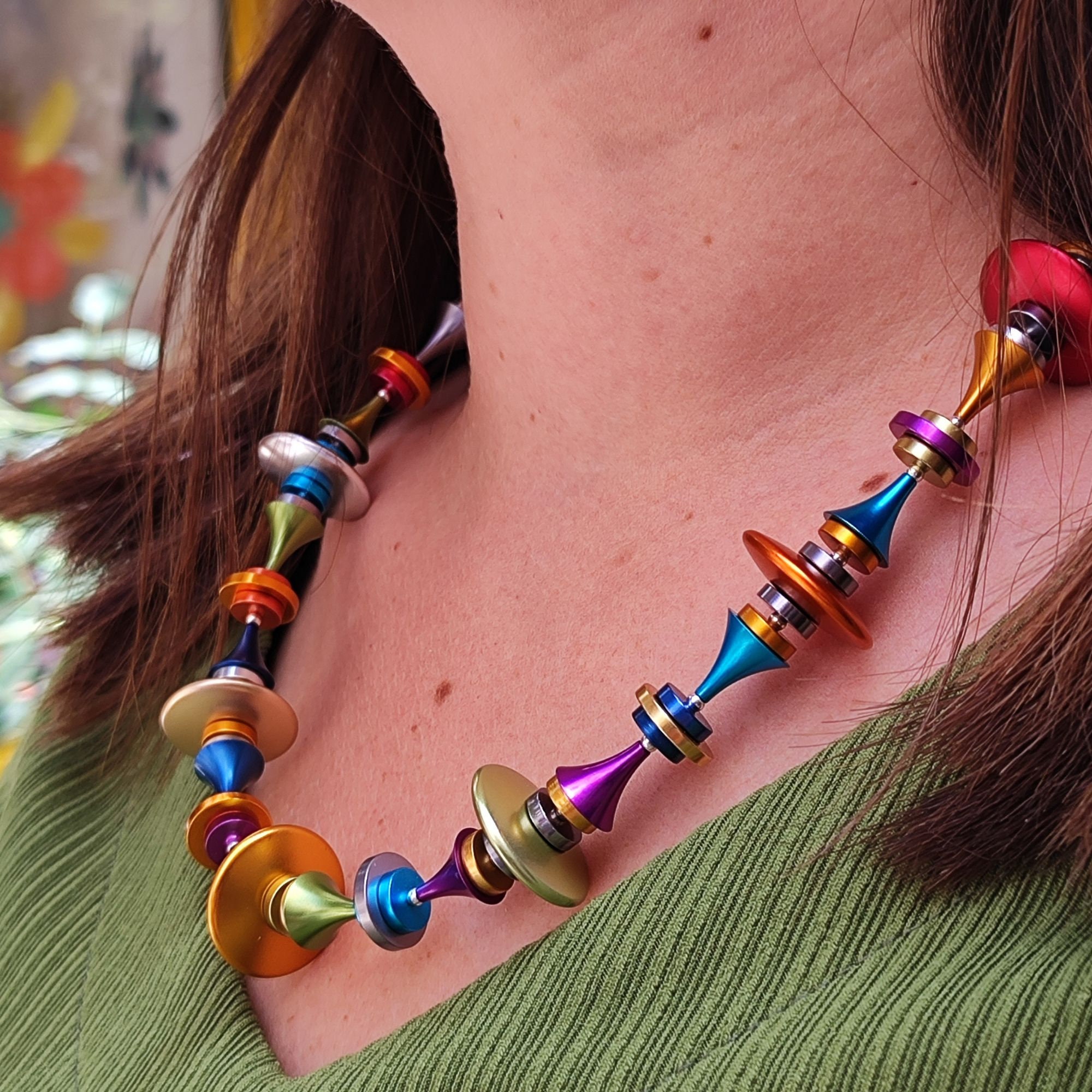 Colorful Geometric Necklace Handmade