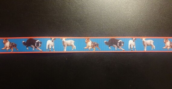 2294 Verschiedene Hunde 5 22mm Breite Eigenproduktion Ripsband Webband Borte