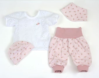 Set Baby  "Klein Rose" /auch in kurz Erstlingsset