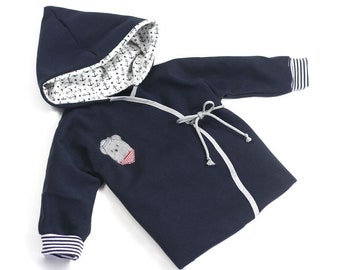 Jacket for baby child made of cuddly sweat for the transition