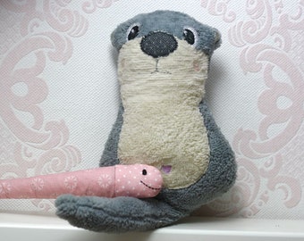 Cuddly toy baby child otter rattle fish